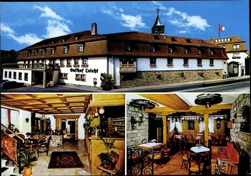 Ak Biebelried Bayern, Hotel Gasthof Leicht, Innenansichten