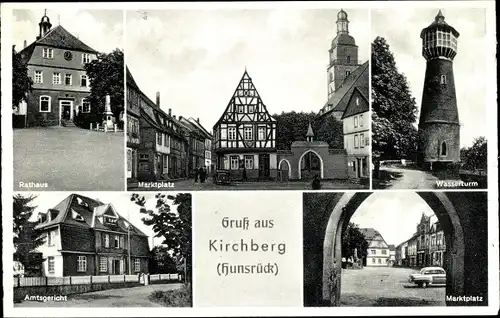 Ak Kirchberg Hunsrück, Marktplatz, Rathaus, Amtsgericht