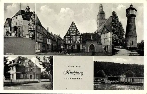 Ak Kirchberg Hunsrück, Marktplatz, Rathaus, Amtsgericht