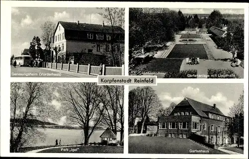 Ak Reinfeld in Holstein, Genesungsheim, Gartenhaus, Park Igel, Gartenanlage, Liegehalle