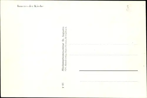 Ak Mönchengladbach am Niederrhein, Missionspriesterseminar Sankt Augustin, Innenansicht