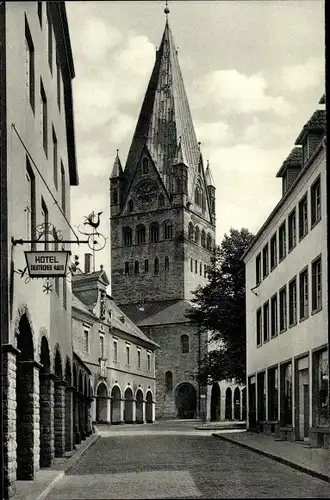 Ak Soest in Westfalen, Rathaus Straße und Dom