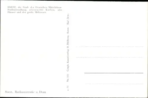 Ak Soest in Westfalen, Rathaus Straße und Dom
