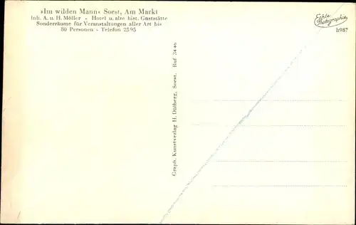 Ak Soest in Westfalen, Gaststätte Im wilden Mann, Gemütlicher Winkel, Am Markt