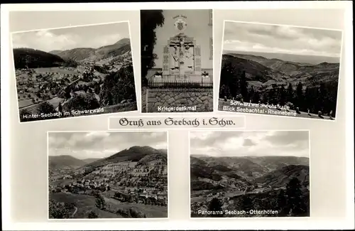 Ak Seebach in Baden Schwarzwald, Kriegerdenkmal, Panorama