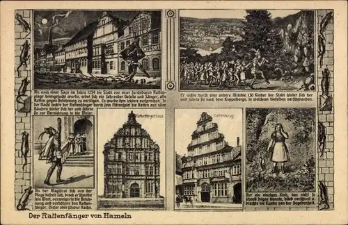 Ak Hameln in Niedersachsen, Der Rattenfänger von Hameln