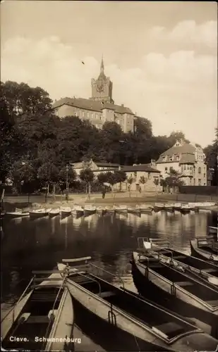 Ak Kleve am Niederrhein, Blick zur Schwanenburg, Gondeln