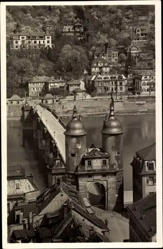 Ak Heidelberg am Neckar, Blick auf die alte Brücke u. Ziegelhäuser Landstraße