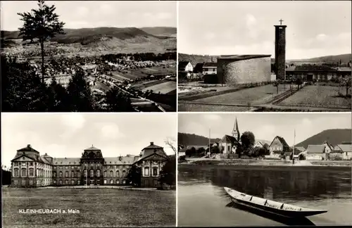 Ak Kleinheubach am Main Unterfranken, Gesamtansicht, Talblick, Kirche, Schloss Löwenstein