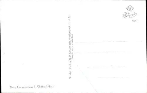 Ak Klotten an der Mosel, Burg Coraidelstein, Panorama