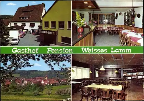 Ak Engelthal in Bayern, Gasthof Weißes Lamm, Panorama v. Ort