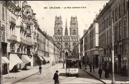 Ak Orléans Loiret, La Rue Jeanne d'Arc