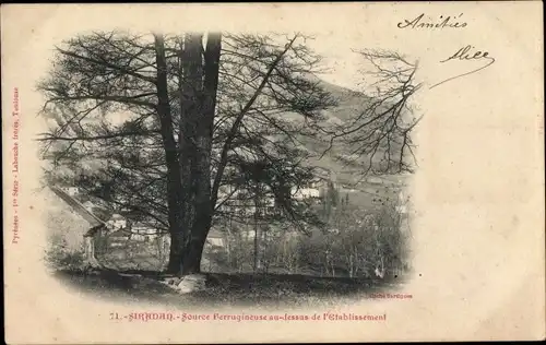 Ak Siradan Hautes Pyrénées, Source Berrugineuse au dessus de l'Etablissement