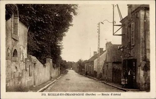 Ak Ruillé en Champagne Sarthe, Route d'Amné