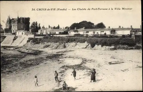 Ak Croix de Vie Vendée, Chalets du Port-Terrasse, Villa Miramar