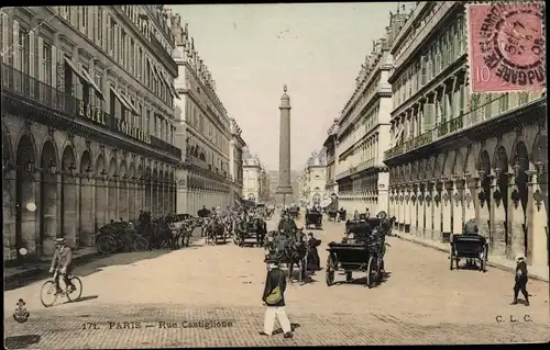 Ak Paris I Louvre, Rue de Castiglione