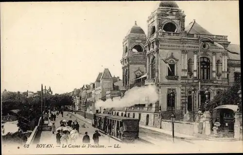 Ak Royan Charente Maritime, le Casino, Dampfzug