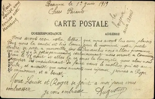 Ak Beaune Côte d’Or, PLace Monge, Statue, Horloge