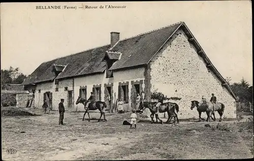 Ak Bellande Yvelines, Ferme, Retour de l'Abreuvoir
