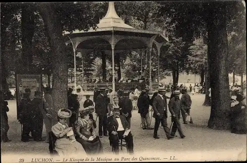Ak Luchon Haute Garonne, Le Kiosque de la Musique au Parc des Quinconces