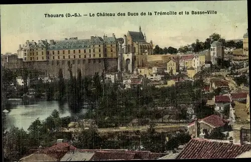 Ak Thouars Deux Sèvres, Chateau des Ducs de la Trémoille et la Basse ville
