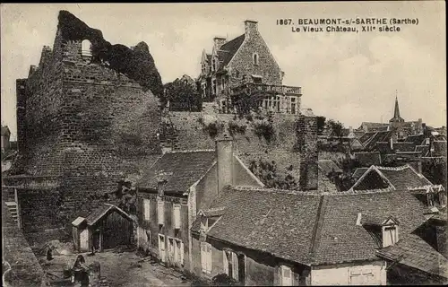 Ak Beaumont sur Sarthe, Le Vieux Chateau