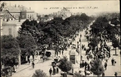 Ak Angers Maine et Loire, Boulevard de la Mairie