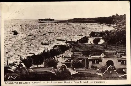 Ak Andernos les Bains Gironde, La Plage cote Ouest