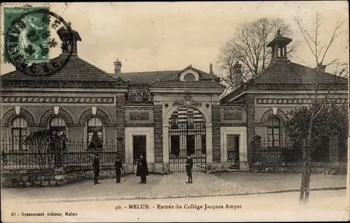 Ak Melun Seine et Marne, Entree du College Jacques Amoyot