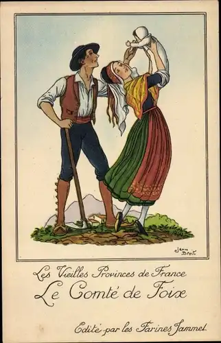 Künstler Ak Droit, Jean, Les Vieilles Provinces de France, le Comte de Foise, Reklame,Farines Jammet