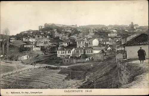 Ak Thessaloniki Saloniki Griechenland, Ortsansicht, Jahr 1916