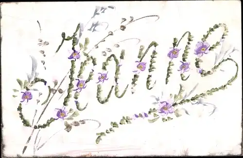 Buchstaben Ak Jeanne, Blumen, Kitsch