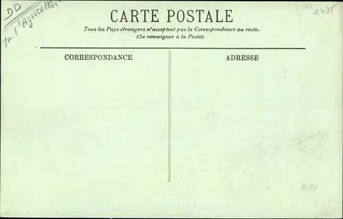 Ak Nos Aéroplanes, L'Aéroplane Blériot den plein vol, Pferdepflug, Flugzeug