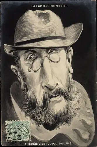 Künstler Ak La Famille Humbert, Frederic, le Toutou Soumis, Affaire Humbert Crawfort, Erbbetrug