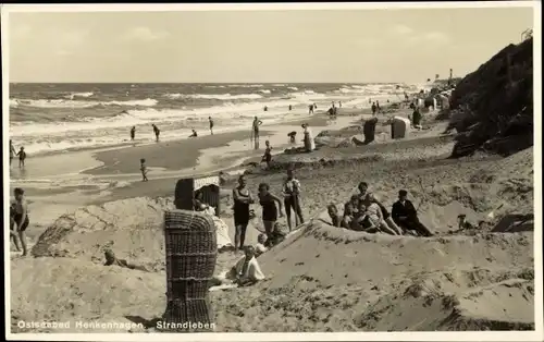 Ak Ustronie Morskie Henkenhagen Pommern, Strandpartie