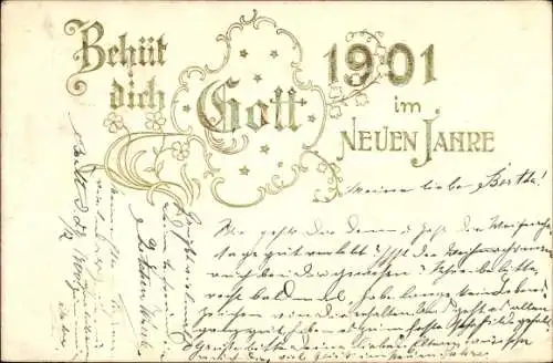 Grußkarte zum Neuen Jahr, Behüt dich Gott im Neuen Jahre 1901