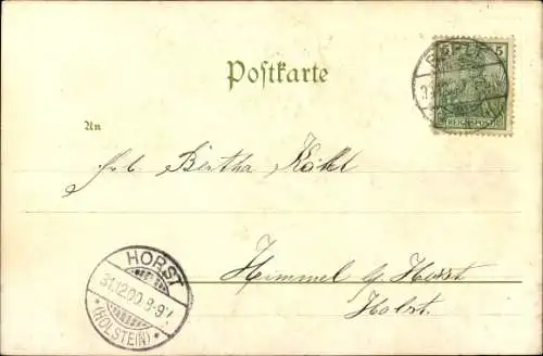 Grußkarte zum Neuen Jahr, Behüt dich Gott im Neuen Jahre 1901