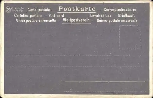 Passepartout Ak, Gruß aus...,Schiefertafel mit Schwämmchen