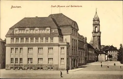 Ak Bautzen in der Lausitz, Museum und Reichenturm