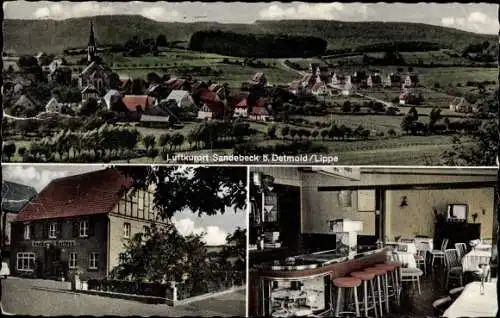 Ak Sandebeck Steinheim Lippe, Inneres und Äußeres Gasthaus Hartweg