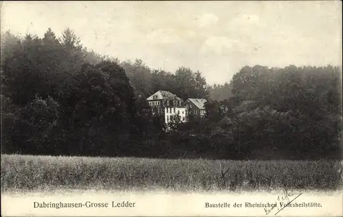 Ak Großeledder Dabringhausen Wermelskirchen, Baustelle der Rheinischen Volksheilstätte, Gasthof Post