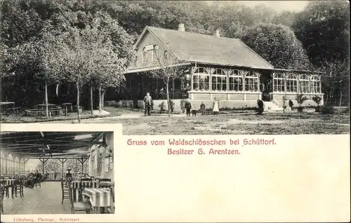 Ak Schüttorf in der Grafschaft Bentheim, Gasthaus Waldschlösschen, Innenansicht