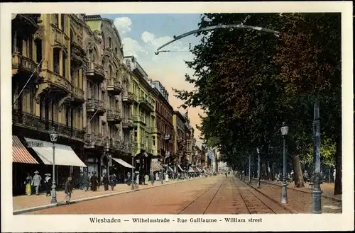 Ak Wiesbaden in Hessen, Wilhelmstraße, Gleise