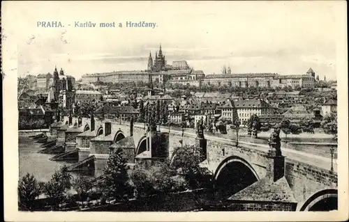 Ak Praha Prag Tschechien, Karluv most a Hradcany
