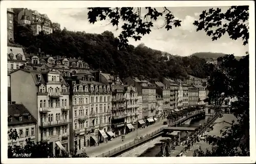 Ak Karlovy Vary Karlsbad Stadt, Teilansicht