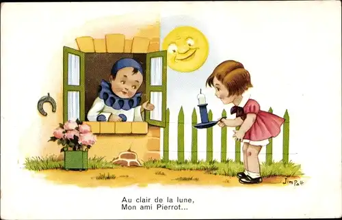 Künstler Ak Patt, Jim, Au clair de la lune, Mon ami Pierrot