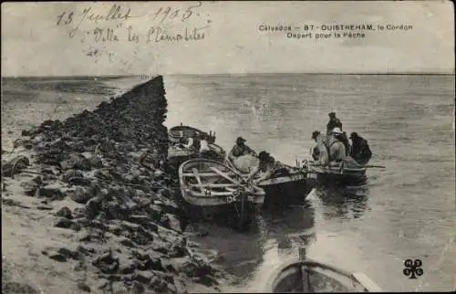 Ak Ouistreham Calvados, Le Cordon, Depart pour la Peche