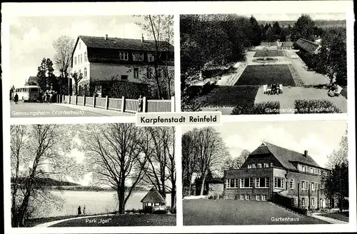 Ak Reinfeld in Holstein, Genesungsheim, Gartenhaus, Park Igel, Gartenanlage, Liegehalle