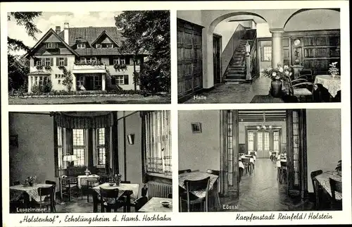 Ak Reinfeld in Holstein, Holstenhof, Erholungsheim der Hamb. Hochbahn, Halle, Lesezimmer