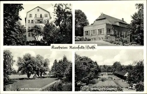 Ak Reinfeld in Holstein, Kurheim, Haus I, Haus II, Herrenteich, Parkanlagen mit Liegehalle